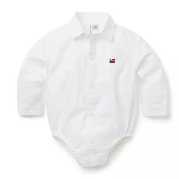 Janie and Jack 100046987 White Baby Train Oxford Bodysuit size 0-3 m NWT - Picture 1 of 9